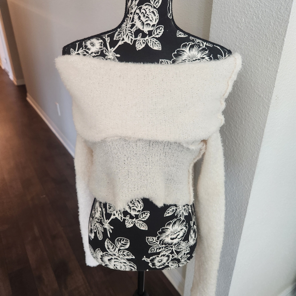 Chic Off-Shoulder Cream Sweater